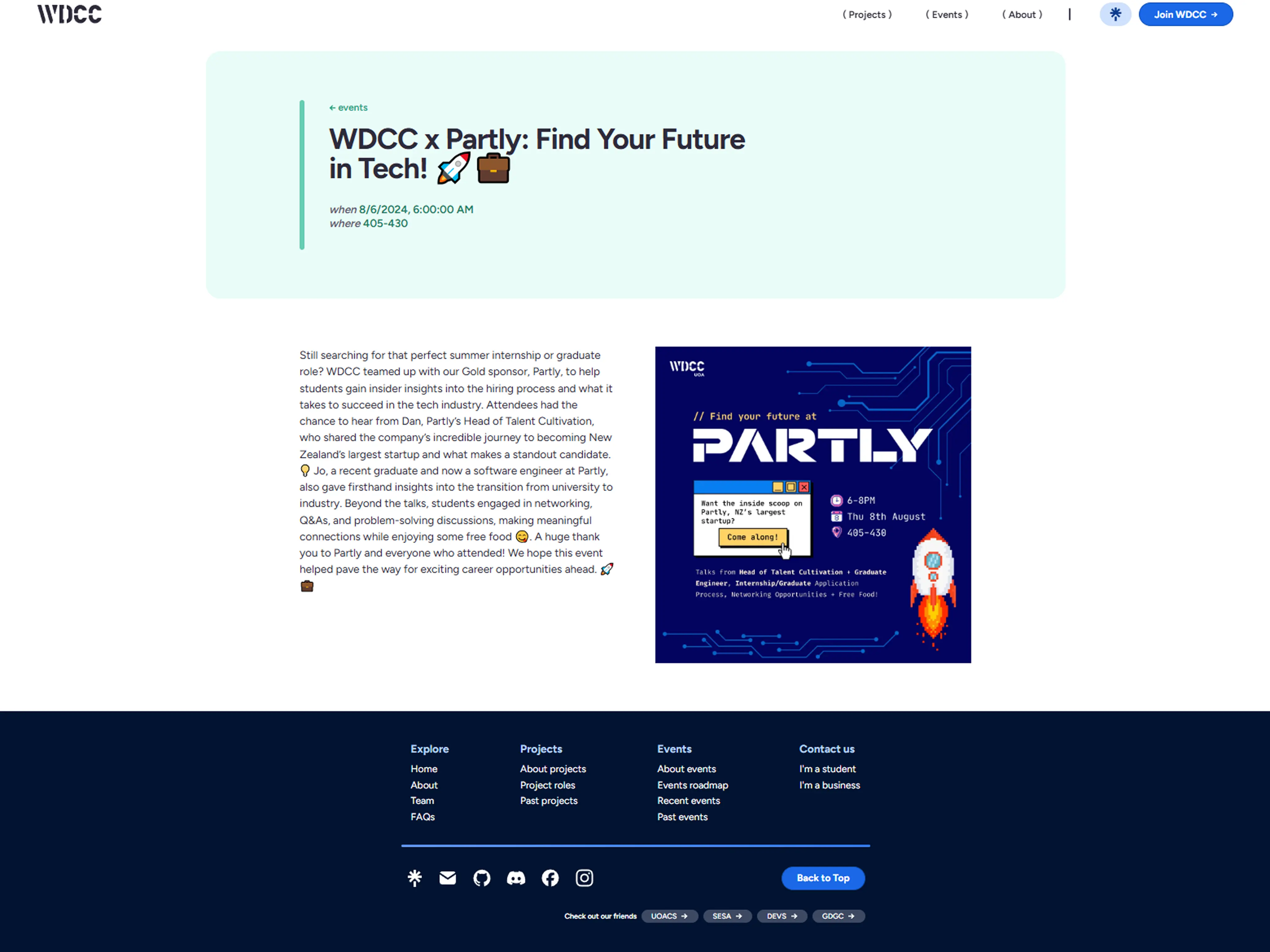 event page
